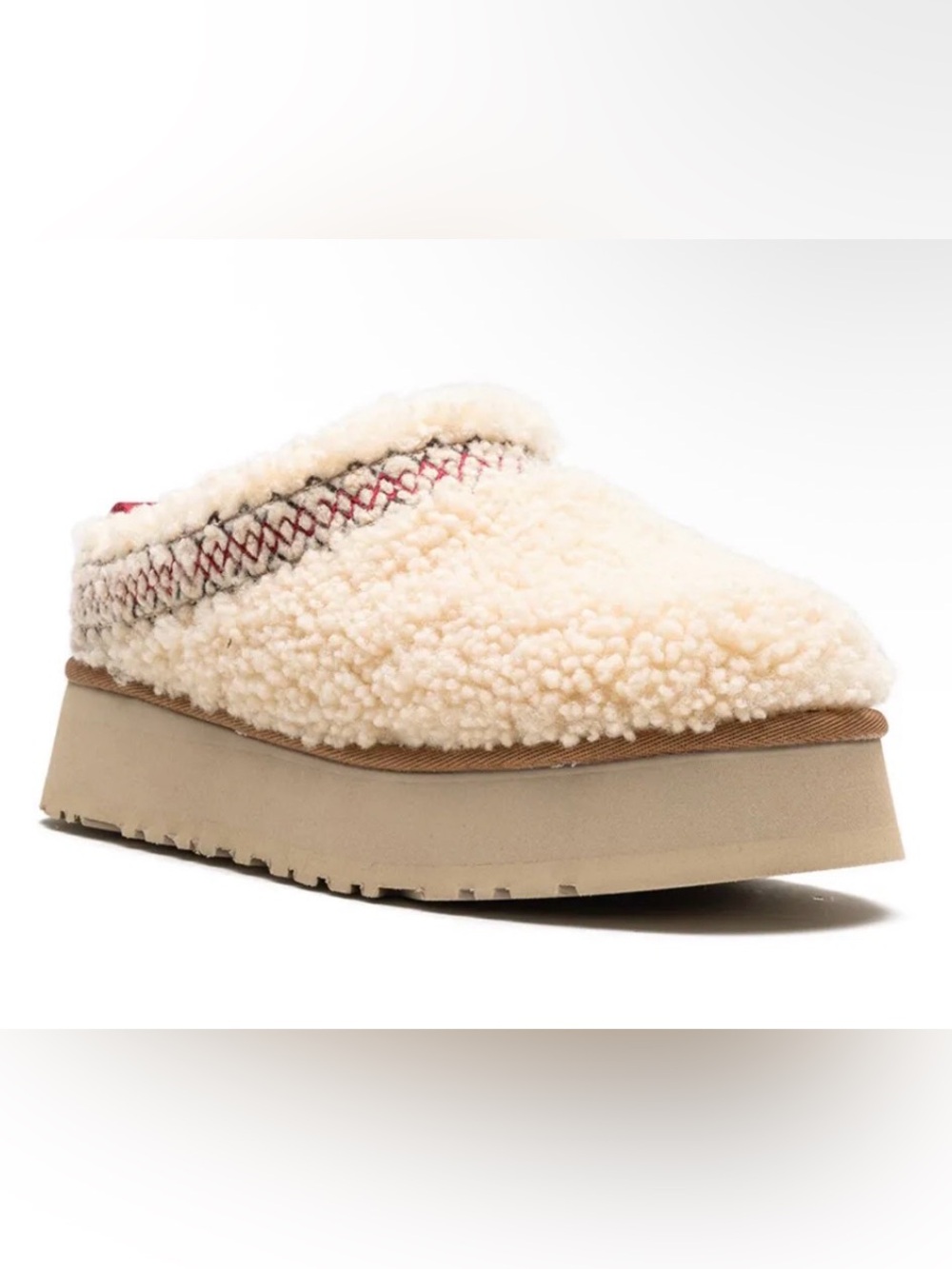 UGG Cream Sherpa Slip-On Clog with Contrast Stitching